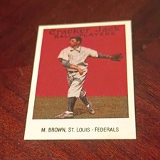 Borden 1993 Cracker Jack 1915 Mordecai Brown #32 St. Louis Federals Baseball