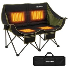 Heated Camping Chair, Oversized Heated Double Camping Chair for Adults 2 Peop...