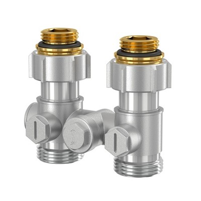 COSMO Einrohr-Hahnblock 3/4'' AG m.IG DN 15 Rohrabstand 50mm Durchgang | EHDAM