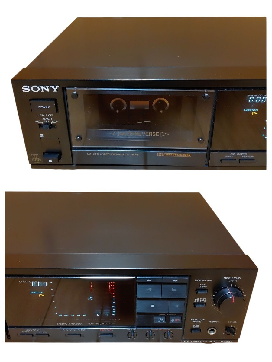Sony TC-RX80 Auto-reverse Cassette Deck 19W Vintage 1988 Audio