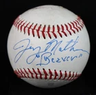 Jerry Mathers Signed Inscribed "Beaver" Rawlings PCL Baseball AUTO JSA COA
