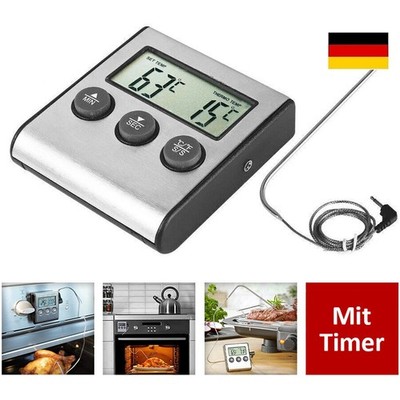Fleischthermometer Digital Bratenthermometer Grillthermometer Backofen Kabellos