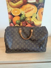 Louis Vuitton Monogram Speedy 40 Brown Leather Bag Vintage