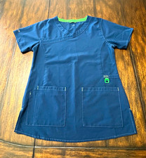 Carhartt Force Women s Scrub Top C14108 V-Neck Solid Blue 2 Pockets Size Small