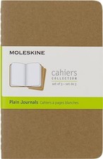 Cahier Journal (Set of 3), Pocket, Plain, Kraft Brown, Soft Cover (3.5 x