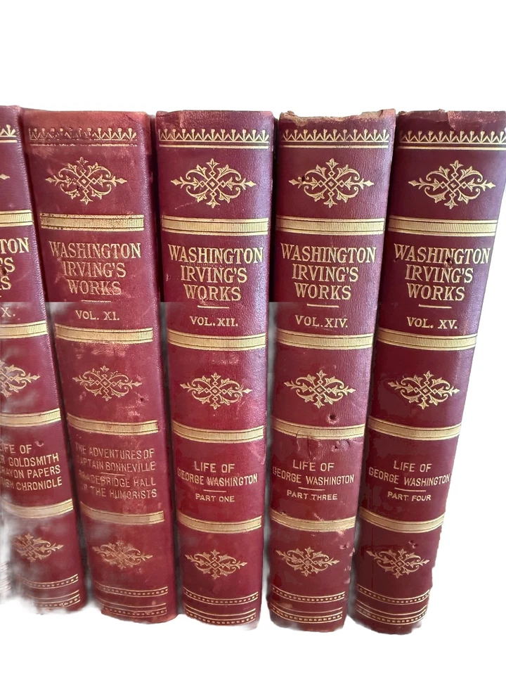 1897 The Works of Washington IRVING Set Of 14 Works Peter Fenelon Collier Press - Image 4 of 4