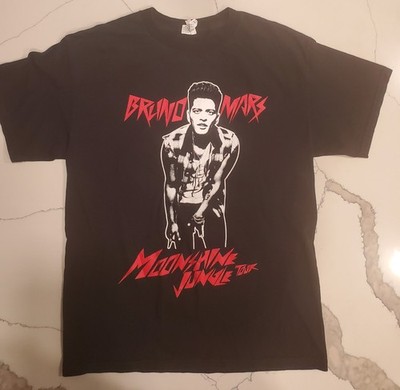 Bruno Mars Shirt Adult Medium Black Moonshine Jungle Concert Tour Graphic 2014