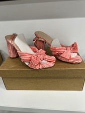 women's pleated bow knot heeled sandals with an open toe and chunky block heel
