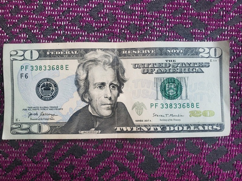 fancy serial number 20 dollar bill 2017A 