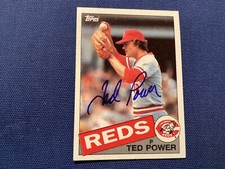 TED POWER  SIGNED, MINT 1985 TOPPS CARD # 342   REDS/ FREE POSTAGE!!!!!