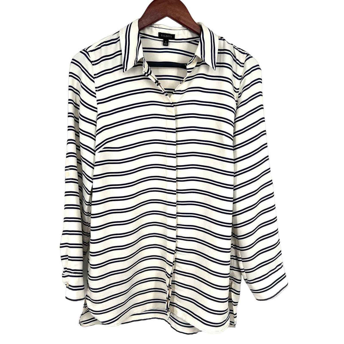 Talbots Womens Size Small Cream White Formal Blouse Shirt Top