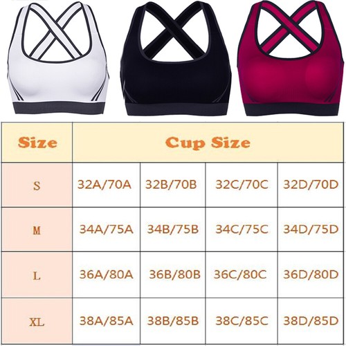 US Women Damping Sports Bra Ultimate Padded Impact Racerback Fitness Vest Yoga - Picture 69 of 156