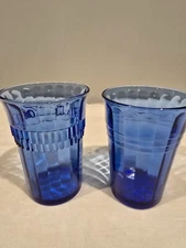 Hazel Atlas Cobalt Moderntone 9oz Flat Tumbler – Depression Glass – 1930s–50