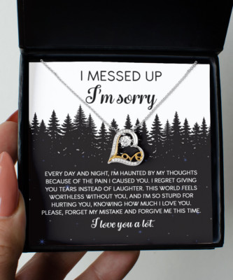 Apology Gift For Women,Heart Necklace,Caring I'm Sorry Jewelry Gift, My Thoughts