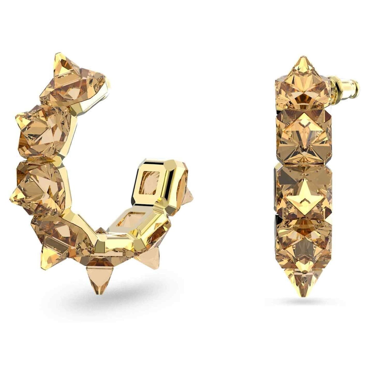 Swarovski Ortyx Hoop Earrings Pyramid Cut Yellow Gold-Tone Plated 5613722 Swarovski Ortyx Hoop Earrings Pyramid Cut Yellow Gold-Tone Plated 5613722