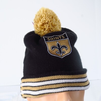 Mitchell Ness New Orleans Saints NFL Black Gold Beanie Toboggan Ski Hat