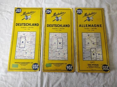 3 Cartes, Plans MICHELIN Allemagne 203 de 1965, 204 de 1966, 205 de 1964 - Photo 1/3