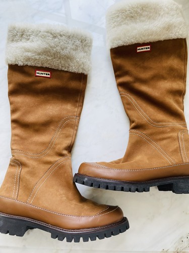 Ladies Hunter Boots 6 Brown Leather w 