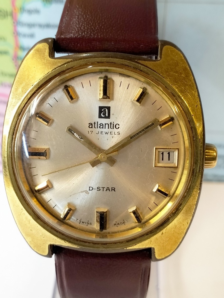 ATLANTIC D-STAR 17 JEWELS WINDING SILVER DIAL 6261918 SWISS MEN