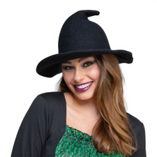 Witches Hat Ladies Black Witch Hat Vintage Traditional Halloween Fancy Dress