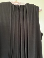 Calvin Klein Swing Dress Sz S Black Lined Stretch Zip Back Pleated 35” Long
