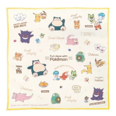 PC344 Pokemon Center lunch cloth Cafe Logo Alignment Japan