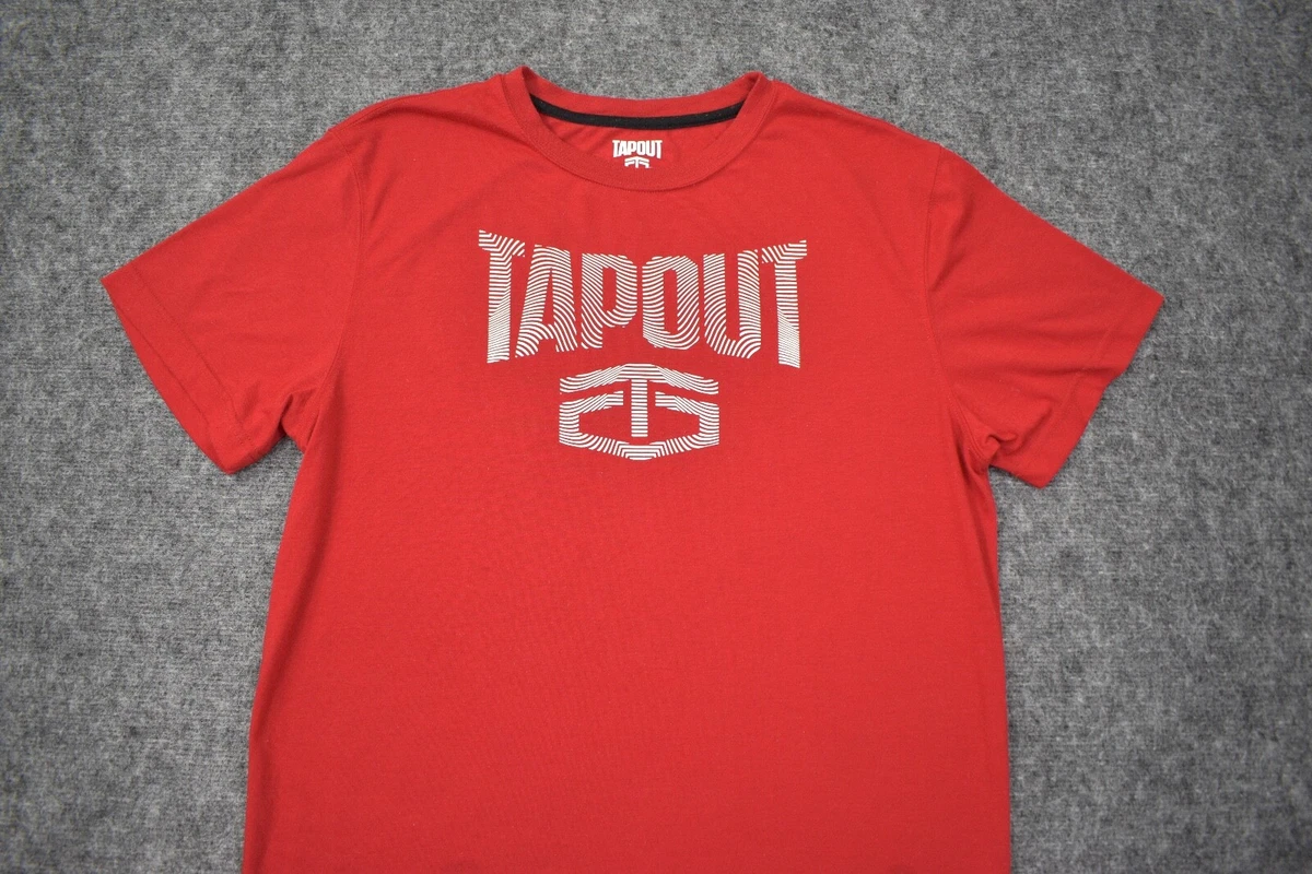 TAPOUT Shirt Adult Medium Red Short Sleeve 100% Polyester Big Logo Mens |  eBay