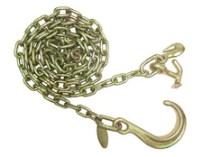 5/16" x 8' Tow Chain 15" J Hook Mini R Hook Recovery Wrecker Axle Grade 70
