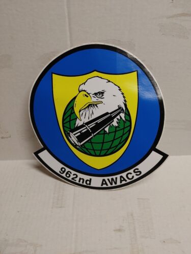 Calcomanía de pegatinas 8" del Escuadrón de Control y Advertencia Aerotransportado USAF 962 AWACS - Imagen 1 de 1