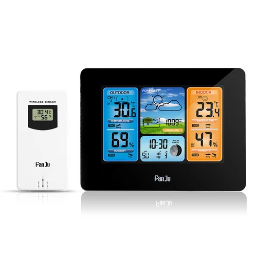 Digital LCD Indoor Outdoor Weather Station Clock Calendar Thermometer Wireless - Picture 14 of 31