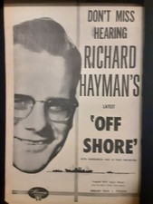 Richard Hayman Off Shore Rare Original Promo Poster Ad Framed!