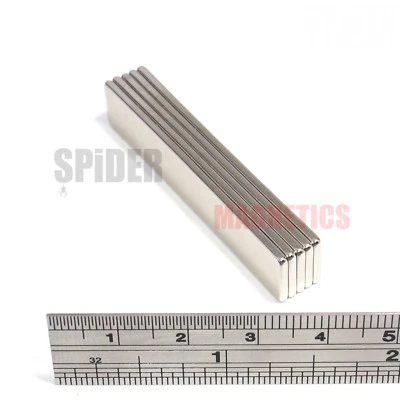 SPIDER MAGNETICS Very Strong Magnet 50x10x1.5 mm Long Thin Neodymium Block 50mm x 10mm x 1.5mm