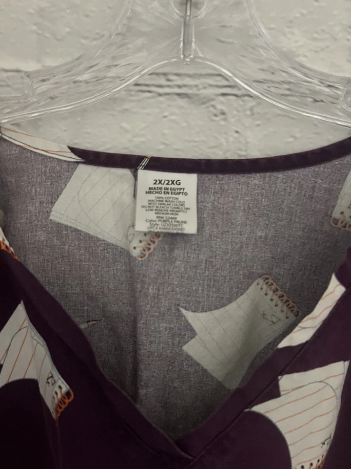 Blusa esfoliante roxa ameixa gola V 100% algodão feminina tamanho 2X sem marca - Imagem 3 de 4