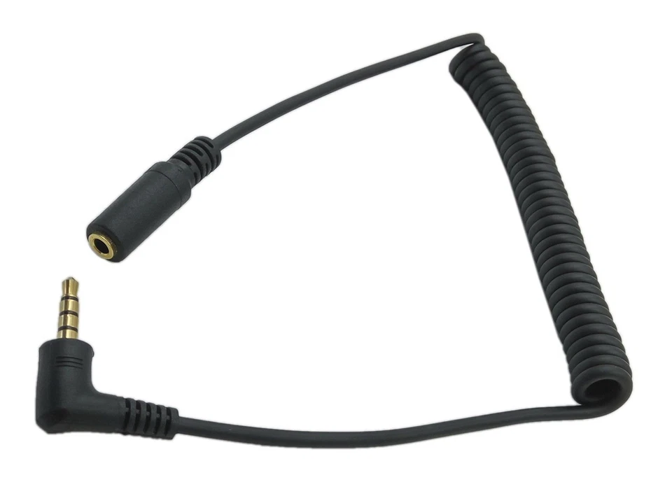 3.5mm TRRS 4 Pole Male to Female 90 Degree Aux Audio Stereo Jack Extension Cable - Image 3 of 4