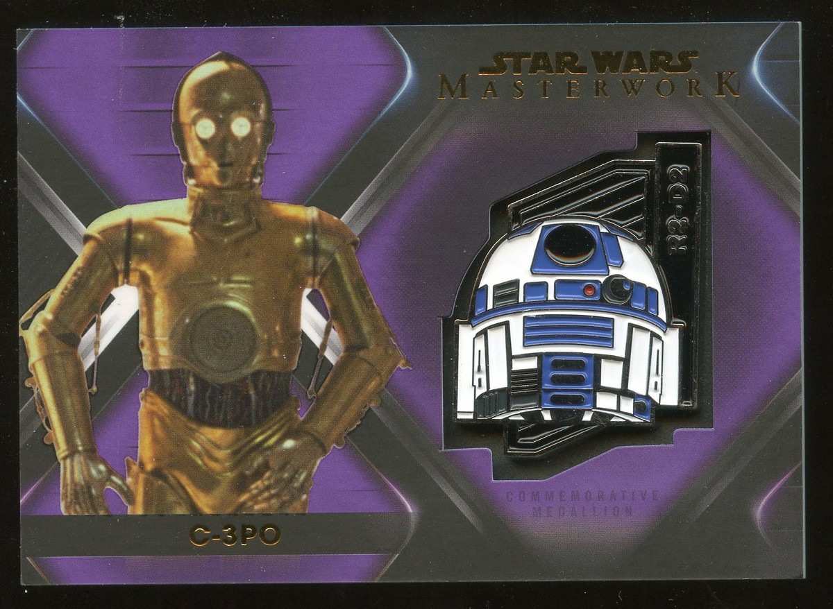 2021 Star Wars Masterwork Purple Character Medallion C-3PO/R2D2