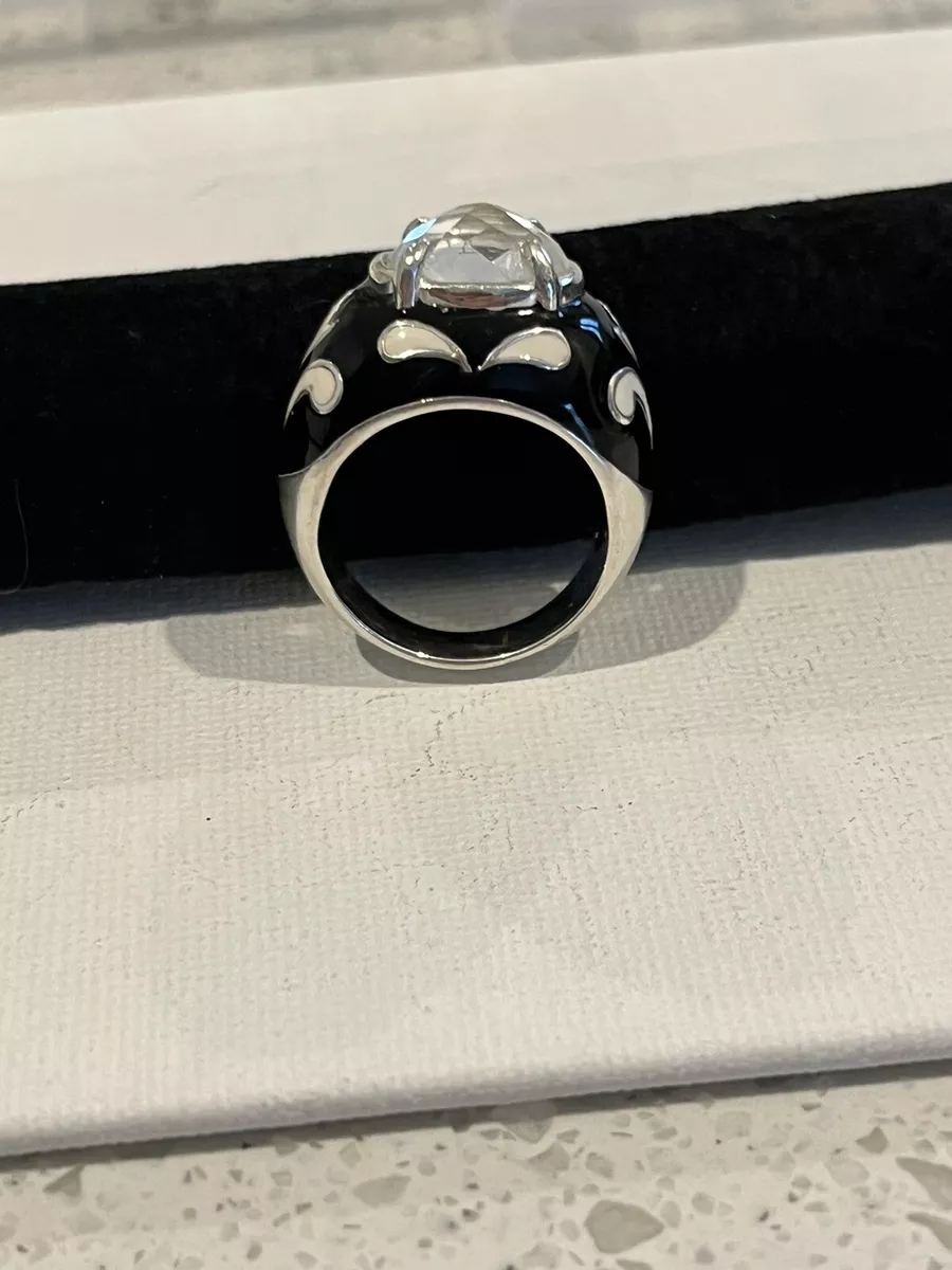 Vintage Black and 925A Silver With Large Stone eBay