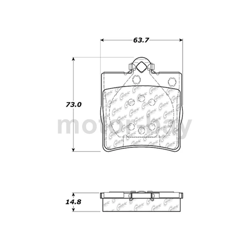 Pastillas de freno delanteras traseras centradas para Mercedes-Benz C240 2001 2002 2003 2004 2005 Foto 2 de 4