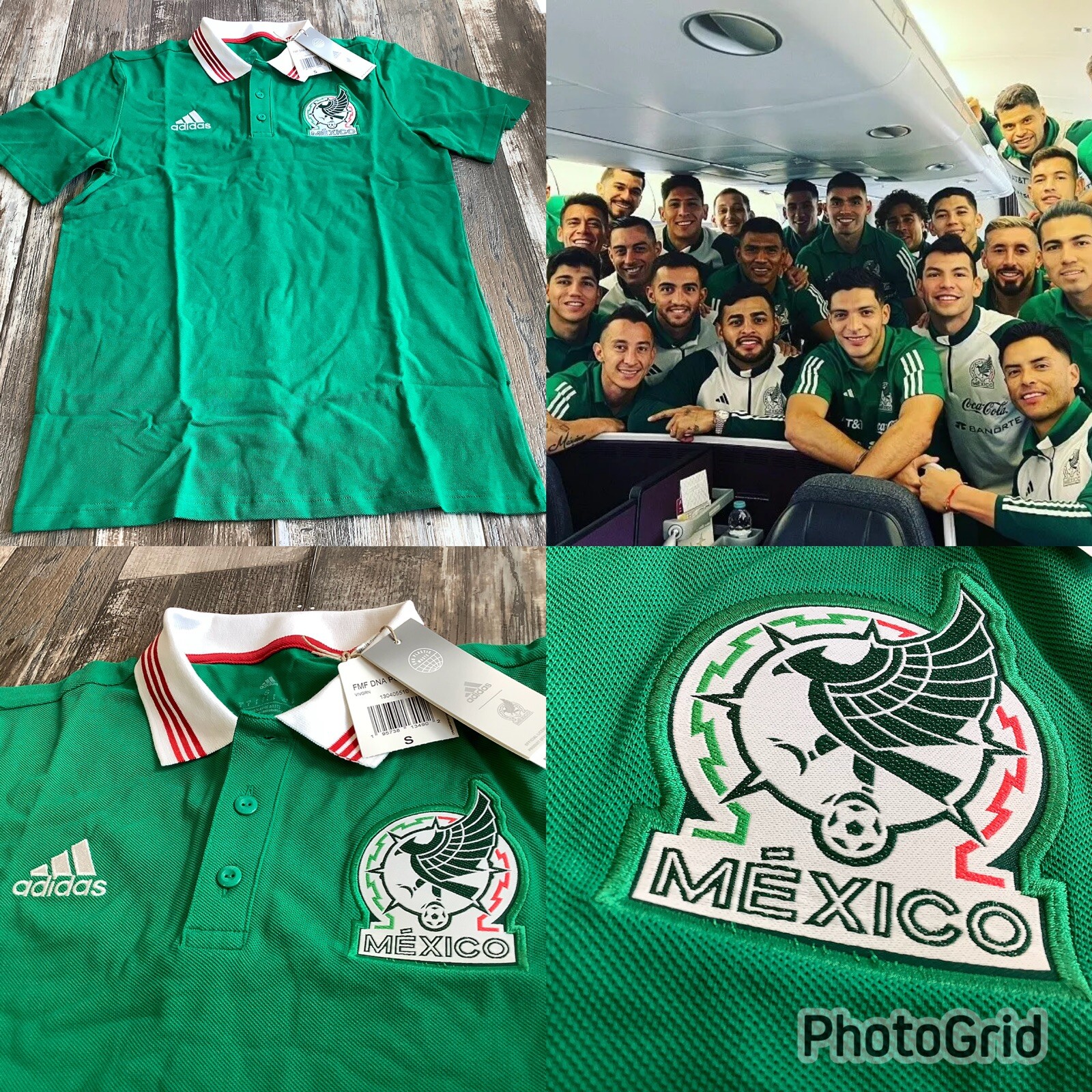 Mexico Futbol Soccer El Tri Adidas New Polo Shirt Small Size America Mexico