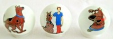 Set of 3 Scooby Doo 1" Glass Logo Marbles