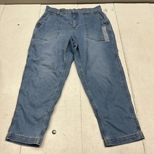 Old Navy Blue High Waisted OGC Chino Pants Women's Size Large NEW