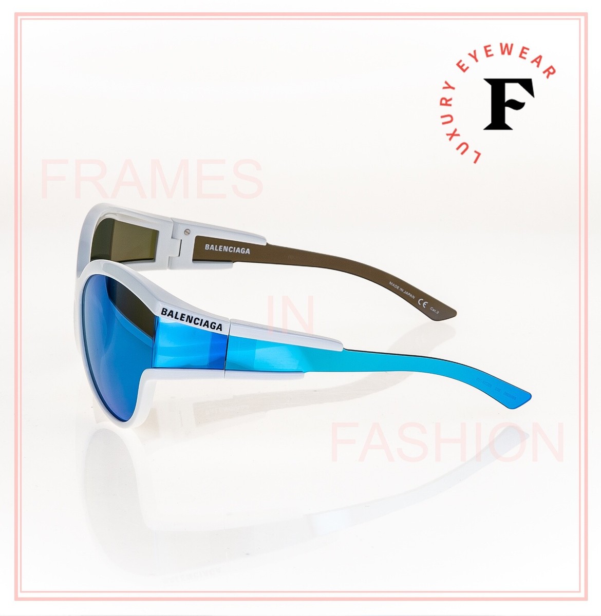 BALENCIAGA UNLIMITED 0038 White Blue Wrap Mirrored Fashion  display picture 3