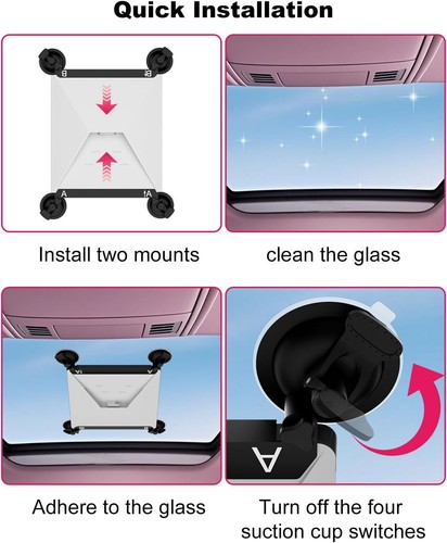 For Starlink Mini Sunroof Suction Cup Car Mount with Four Suction Cup Base Satel - Zdjęcie 7 z 8