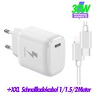30W USB-C Power Adapter Ladegerät Kabel iPhone 14 14 Pro 13 12 11 Xs Xs Max XR