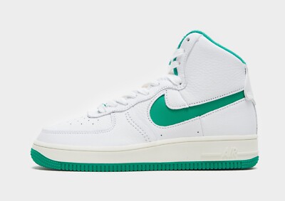 Neueste & Original Nike Air Force 1 High  (Größen UK 6 - 8) Off White / Green