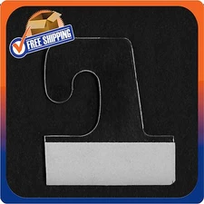 500 SELF ADHESIVE CLEAR PLASTIC HOOK HANG TAB TAGS PEGBORD SLATWALL HANGER 14OZ