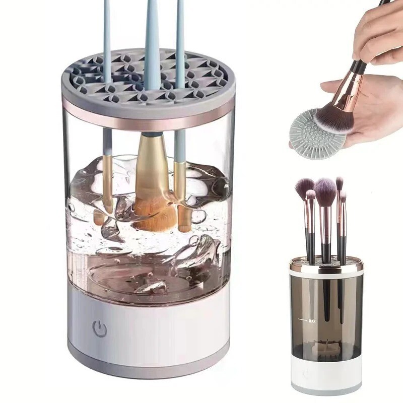 USB Electric Makeup Brush Cleaner with Rubber Base - Fast & Portable