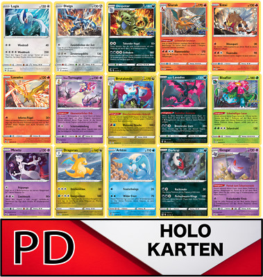 Pokemon KARTEN Deutsch GLITZER HOLO Pikachu Glurak Dragoran Gengar Mewtu Turtok
