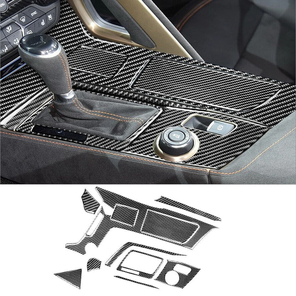 36Pcs Carbon Fiber Interior Full Kit Cover Trim For Chevrolet Corvette C7 — 第 3/4 张图片