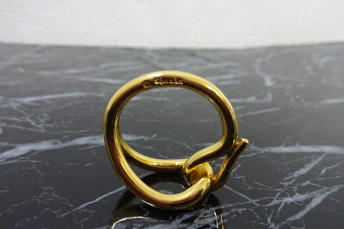 HERMES scarf ring metal gold ladies