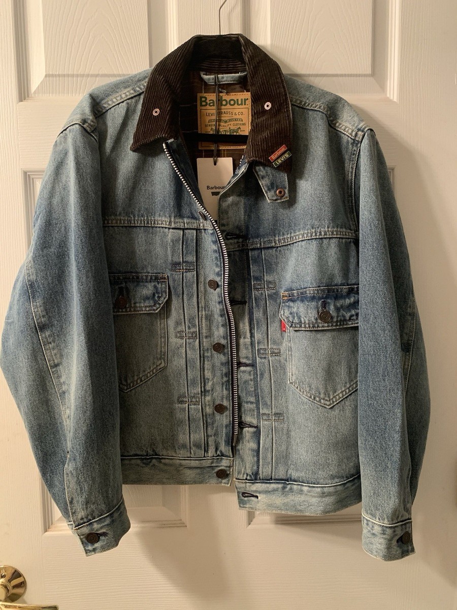 NWT] Barbour x Levi's Type II Denim Jacket, Size Medium | eBay
